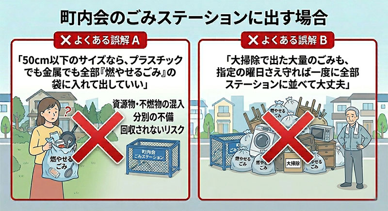 町内会のごみステーションに出す場合